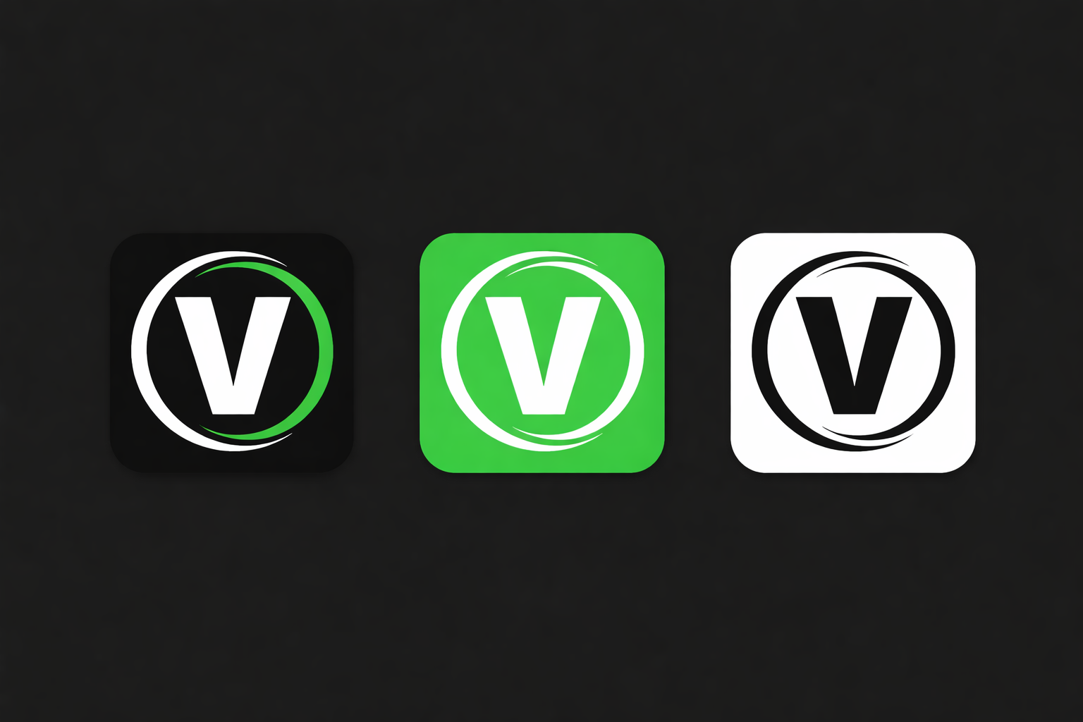 Variações do ícone V Designer Digital